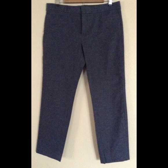 Banana Republic Grey Cotton Blend Crop Trouser 10 - Picture 1 of 8